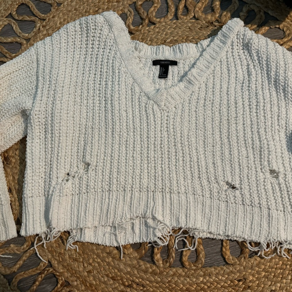 Women's White Knit Sweater